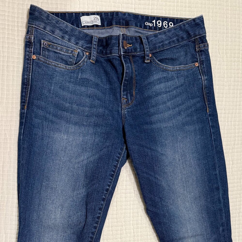 Gap 1969 Always Skinny Jeans Medium Indigo Wash Size 29 Shorthese Gap 1969 Alway